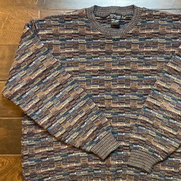 Tosani Sweaters Mens Vintage Coogi Style Wool Bill Cosby Textured Sweater Size Large Poshmark